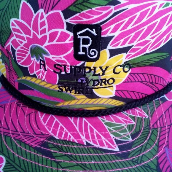 Vintage San Sun Hawaiian Floral Snapback Rope Hat - EUC - Picture 2 of 13